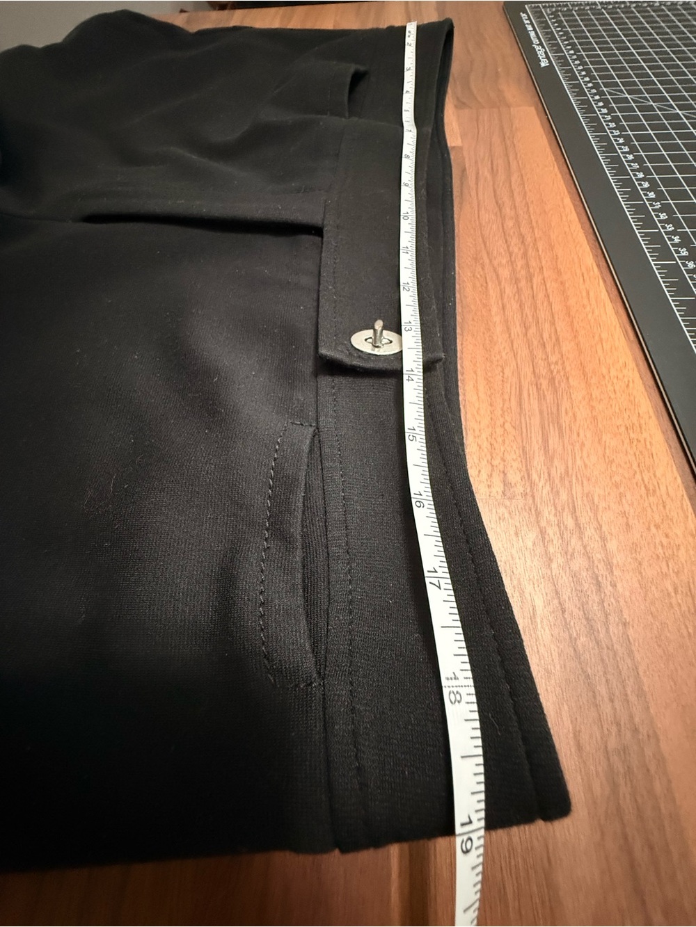 LOFT Black Knit Suit, Rounded-Collar Button-Front Blazer and Flat Front Pants - Picture 15 of 16